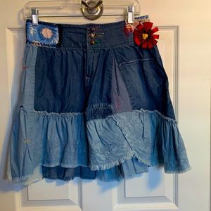 Denim mini skirt